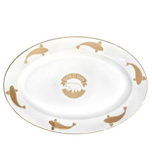 [Gold 999] Gold Fish Oval Plate 12 Inch