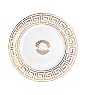 [Gold 999] Gold Door Emblem Pasta Plate 8 Inch