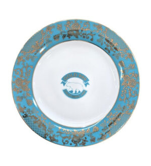 [Gold999] Gold Rose & Blue Pasta Plate 9 Inch