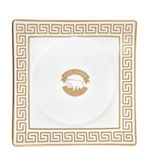 [Gold999] Gold Door Emblem Square Plate 10 Inch