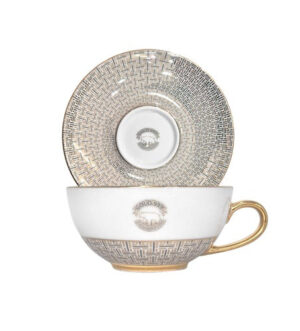 [Gold999] Gold Brown Pattern Coffee Cup Set for 1 Person