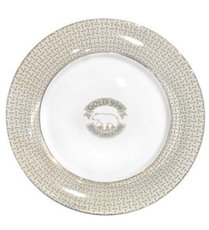 [Gold999] Gold Brown Pattern Pasta Plate 11 Inch