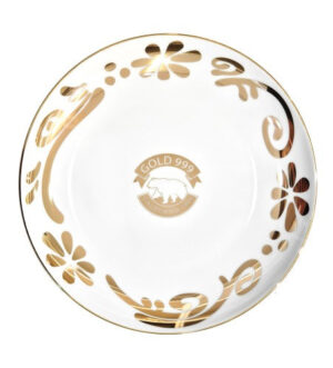 [Gold999] Gold Flower Wave Round Plate 10 Inch