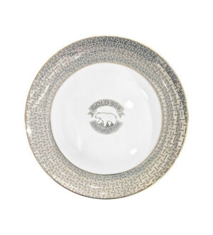 [Gold999] Gold Brown Pattern Round Plate 6 Inch