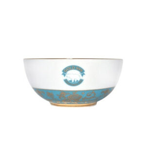 [Gold999] Gold Rose & Blue Soup Bowl 6 Inch