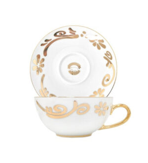[Gold999] Gold Flower Wave Coffee Cup Set for 1 Person