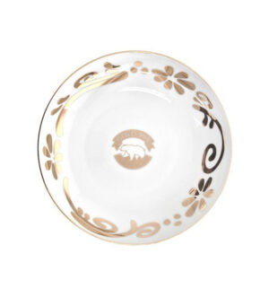 [Gold999] Gold Flower Wave Salad Plate 8 Inch