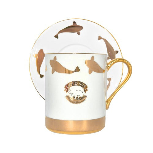 [Gold 999] Gold Fish Mug Set