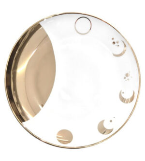 [Gold999] Gold Moon & Sun Round Plate 10 inches