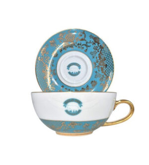 [Gold999] Gold Rose and Blue Coffee Cup Set