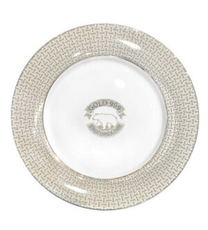 [Gold999] Gold Brown Pattern Pasta Plate 9 Inch